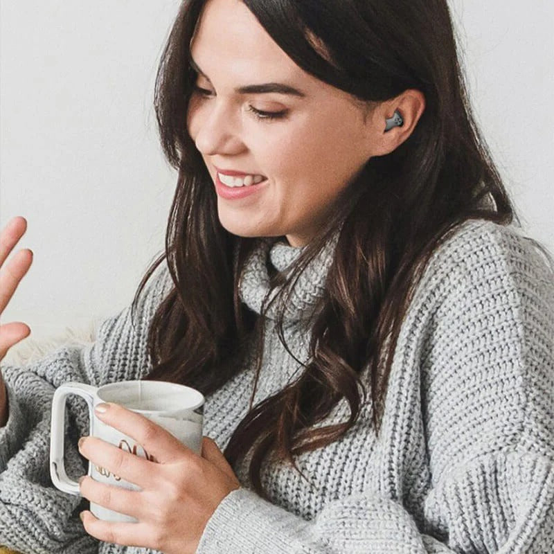 Durable, water-resistant mini Bluetooth earbuds. Noise cancelling wireless earphones for active lifestyles.