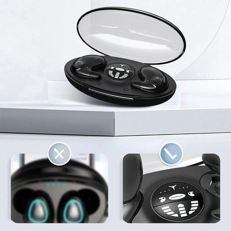 Long battery life mini Bluetooth earbuds. Comfortable, noise cancelling wireless earphones for portable sound.