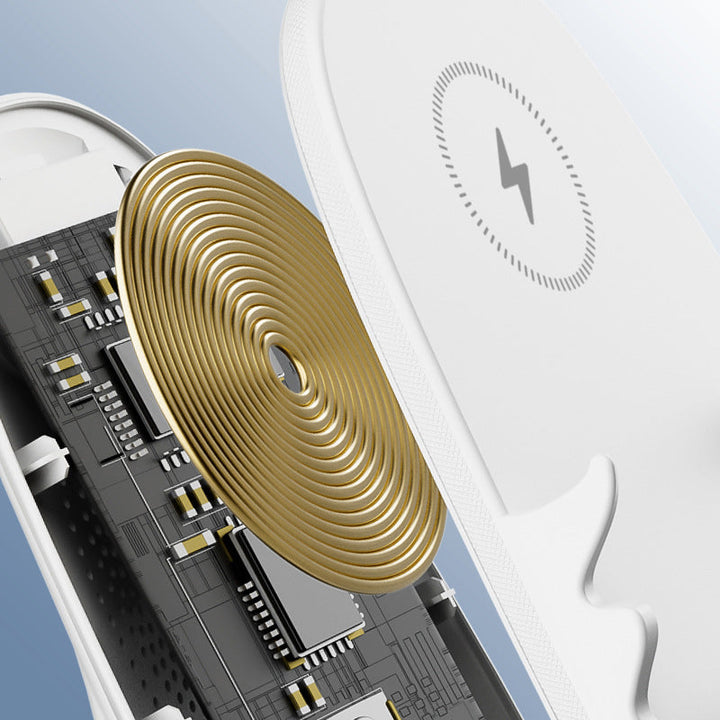 Sleek Mini Chair 15W wireless charger and phone stand, a must-have home office gadget.