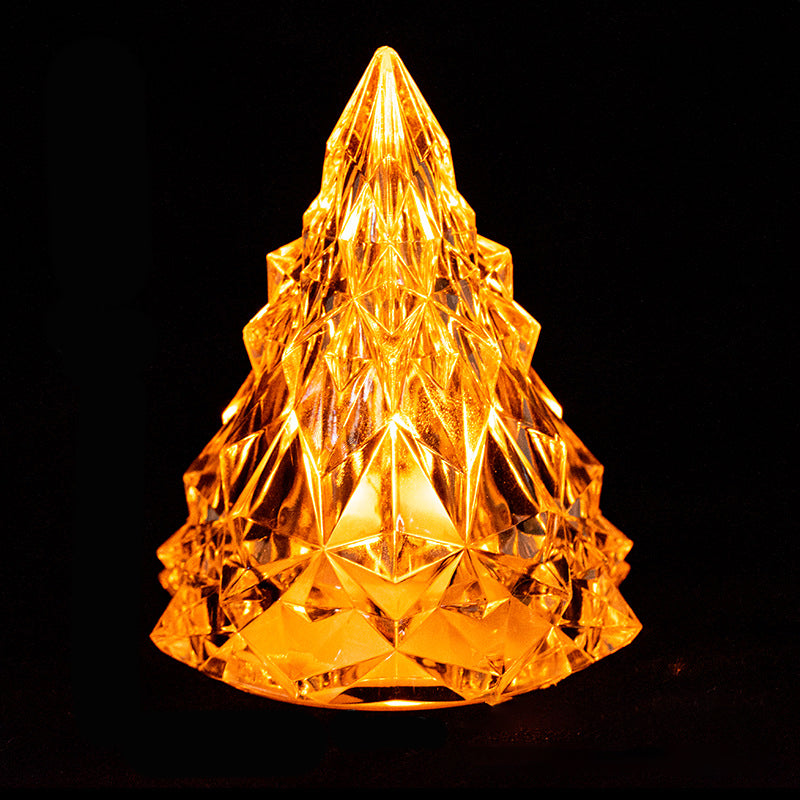 Charming mini LED crystal Christmas tree night light, enhancing home decor with a festive glow