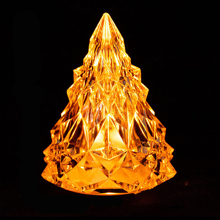 Charming mini LED crystal Christmas tree night light, enhancing home decor with a festive glow