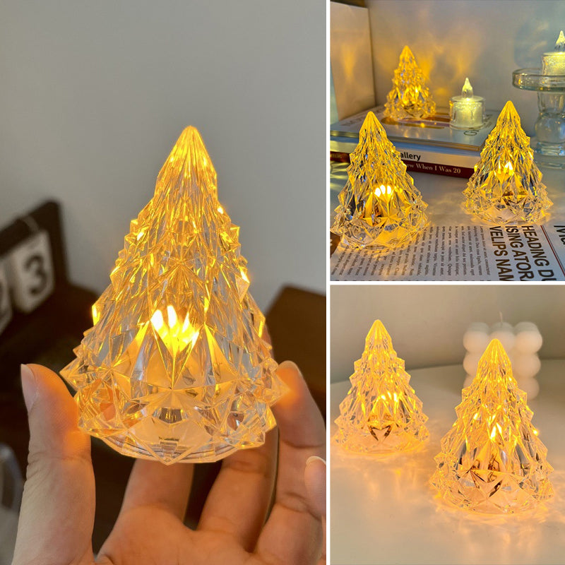 Sparkling LED crystal Christmas tree night light, perfect for festive decoration