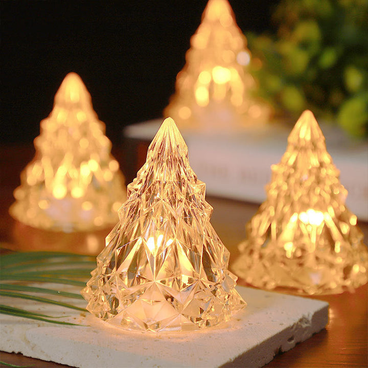 Compact and elegant mini LED crystal Christmas tree, a festive nightlight for any space