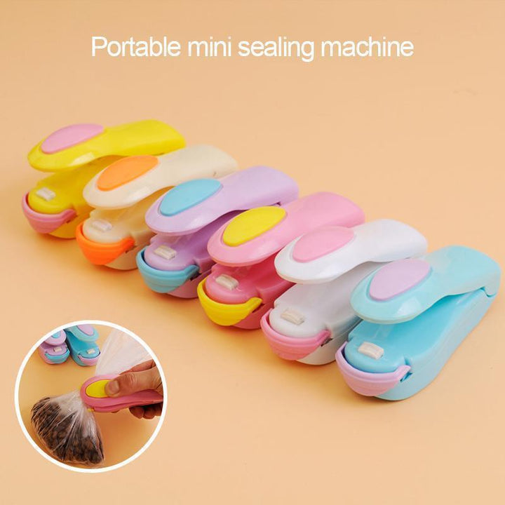 Mini portable food bag heat sealer for keeping snacks fresh, a travel-friendly kitchen gadget for food storage.