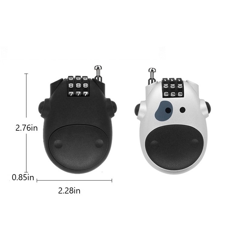 Detailed view of the anti-theft wire security lock's combination setting feature