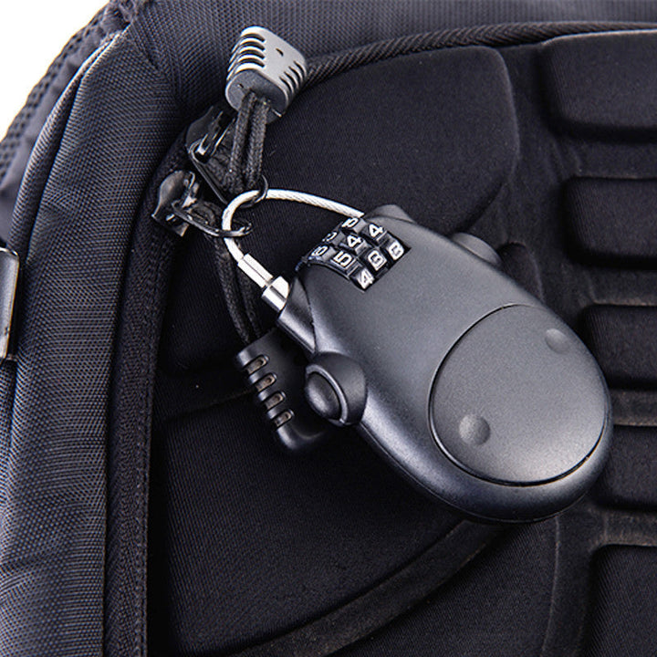 Portable telescopic wire security lock with custom combination, ideal for luggage