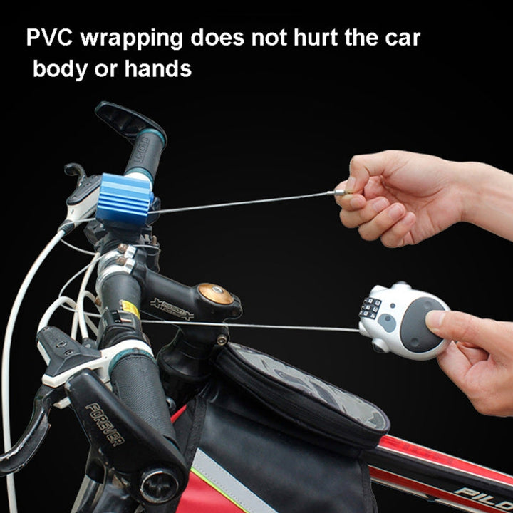 Anti-theft gadget featuring a mini retractable wire lock, perfect for securing helmets