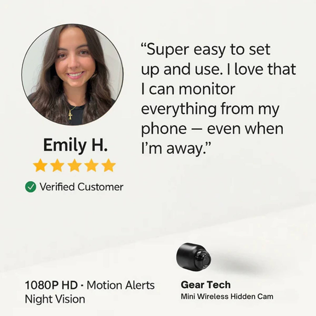 Discreet mini wireless security camera, easy placement for home surveillance & nanny monitoring with audio.