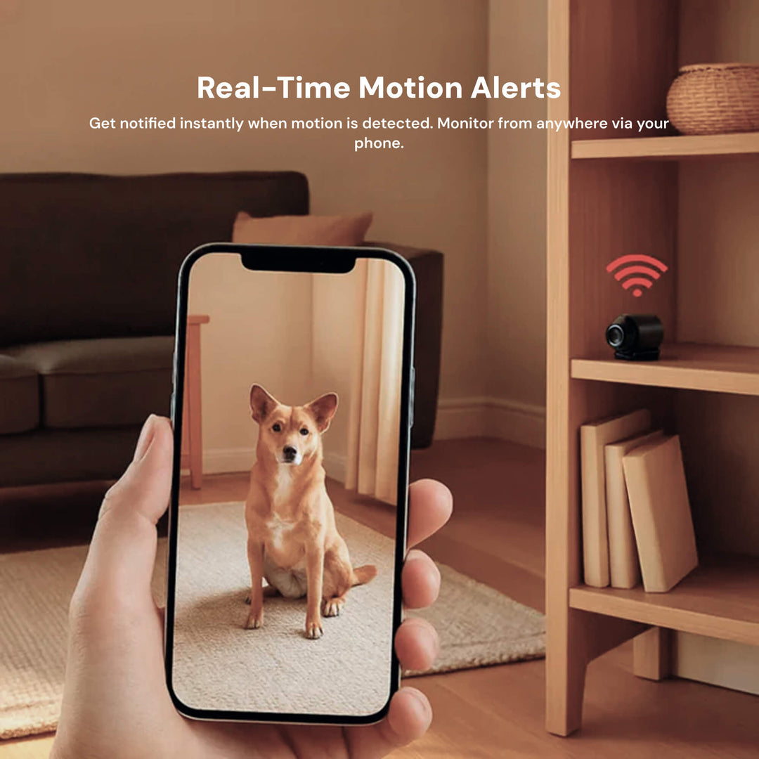 Wireless mini nanny cam with audio, discreet HD home security camera for covert surveillance.