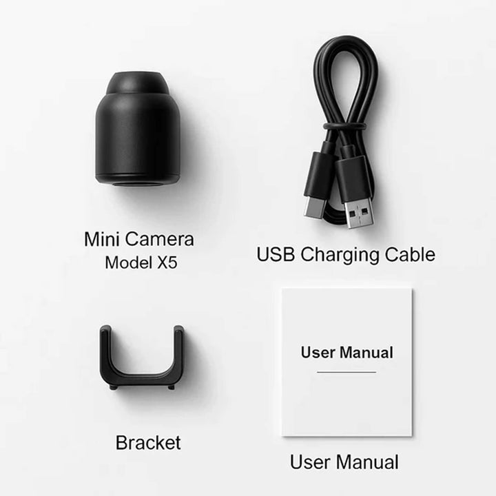 HD mini wireless security camera with audio, discreet for nanny cam & home surveillance.
