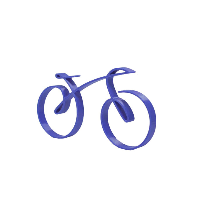 Front view of a minimalist bicycle metal sculpture, unique cyclist gift and modern home accent