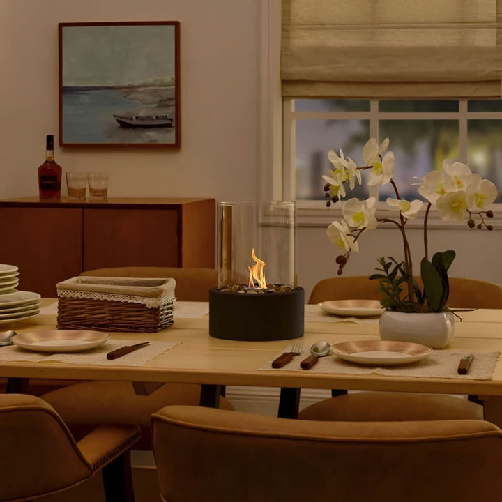 Indoor tabletop bioethanol fireplace, a cozy, smoke-free centerpiece perfect for modern home decor.