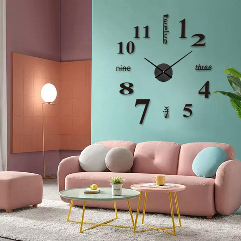 Close-up of a modern DIY wall clock mechanism, showing the silent sweeping movement