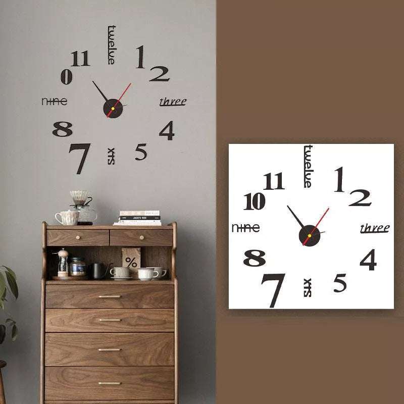 Minimalist DIY frameless wall clock, a unique gift for housewarmings and birthdays