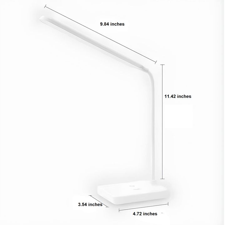 Portable flexible LED lamp, USB rechargeable for cordless use, ideal as a reading or task light.