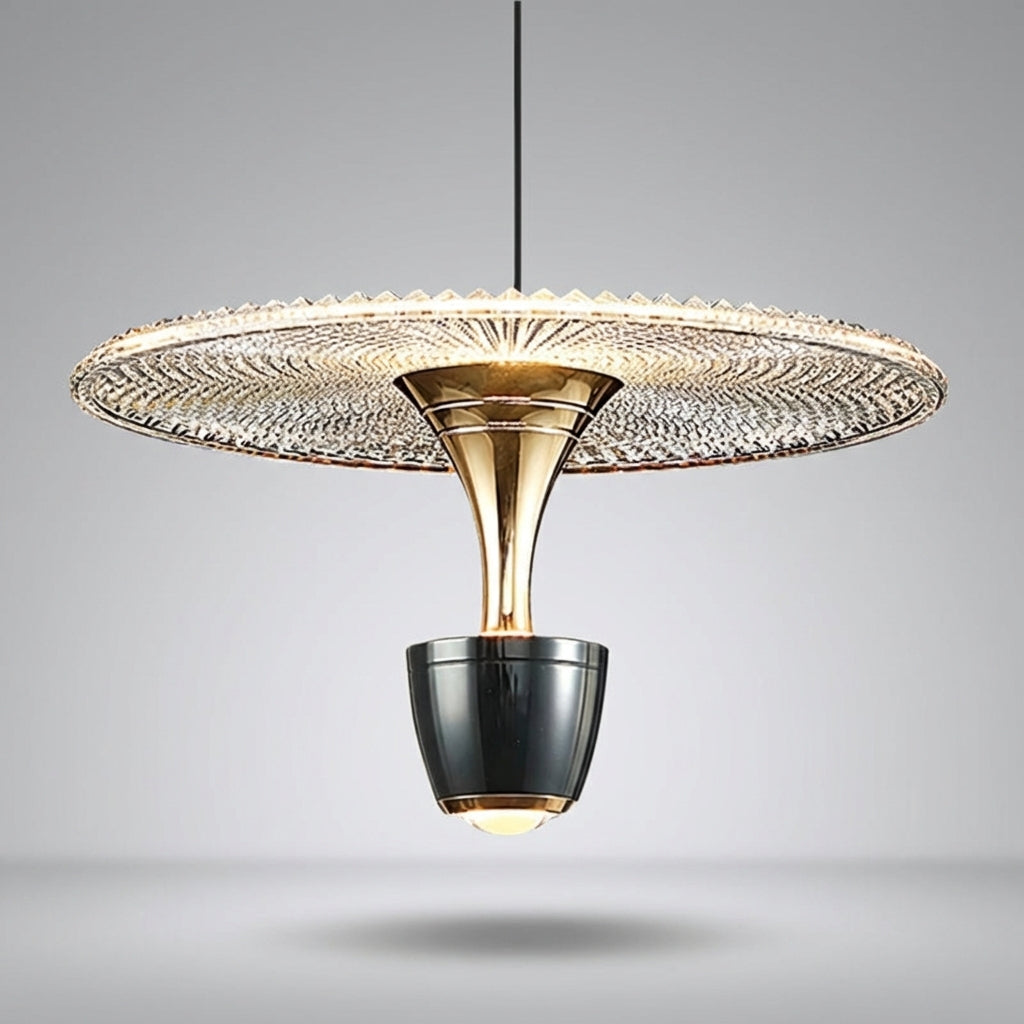 Sleek modern Glissara pendant light showcasing its unique design and quality material for elegant interiors.
