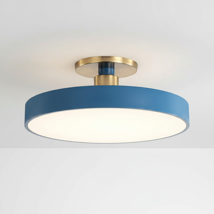 Helligon modern LED semi-recessed ceiling light. Contemporary acrylic lamp for cozy bedroom and nursery decor.