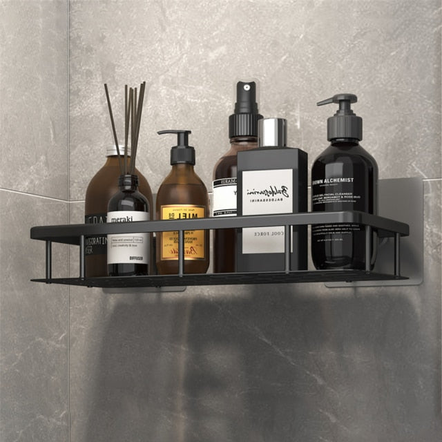 Contemporary bathroom storage, strong suction, no drilling required.