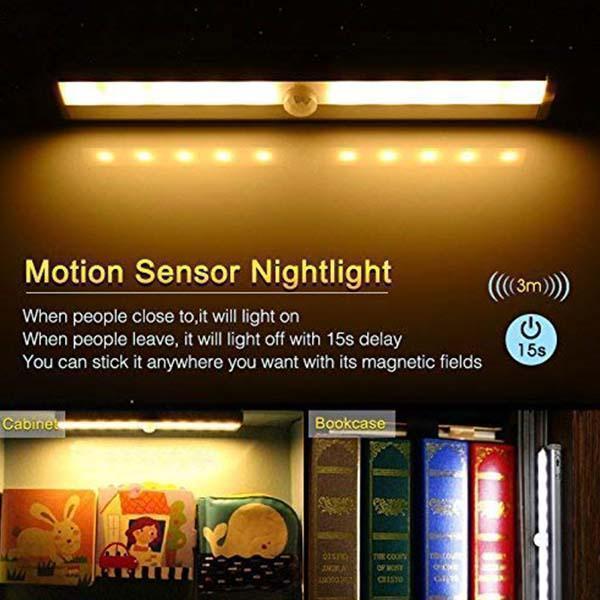 LED night light with motion sensor, perfect for closets, cabinets, and dark spaces