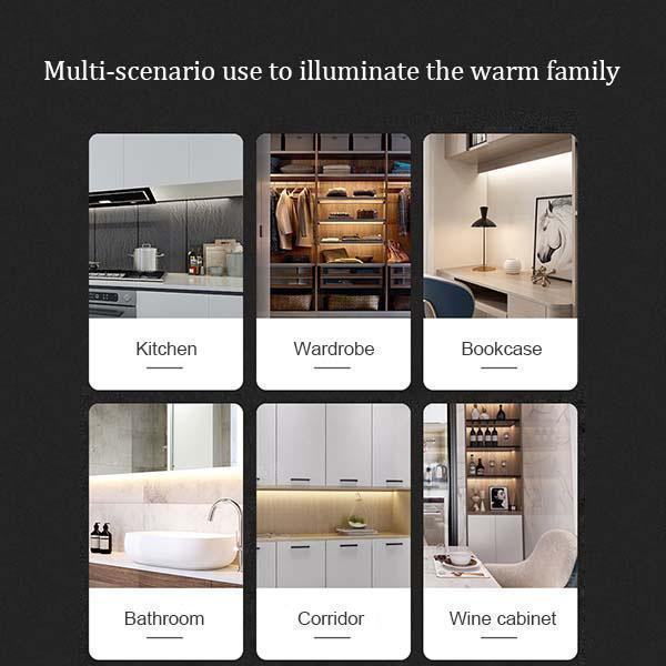 Bright motion-activated LED cabinet light, ideal for illuminating pantries and wardrobes