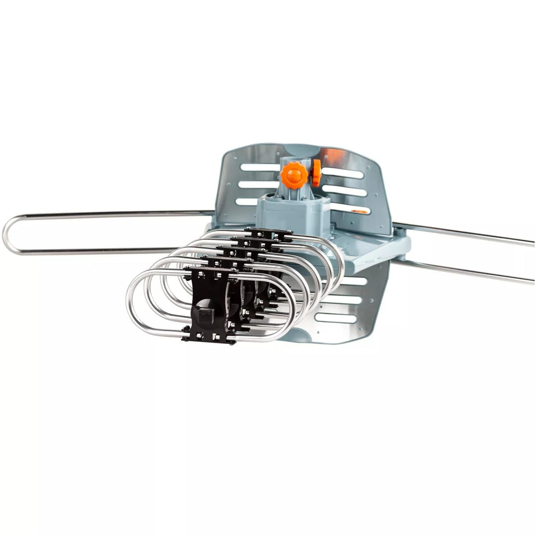 Get free HD TV with this motorized, weatherproof, long-range outdoor digital antenna & signal booster.