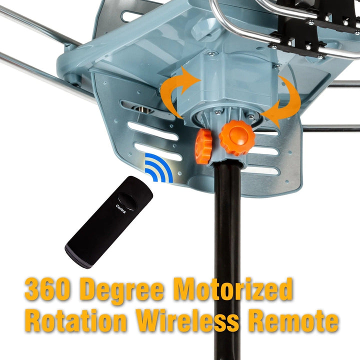 Enjoy free HD TV channels with this motorized long-range digital outdoor antenna & signal booster.