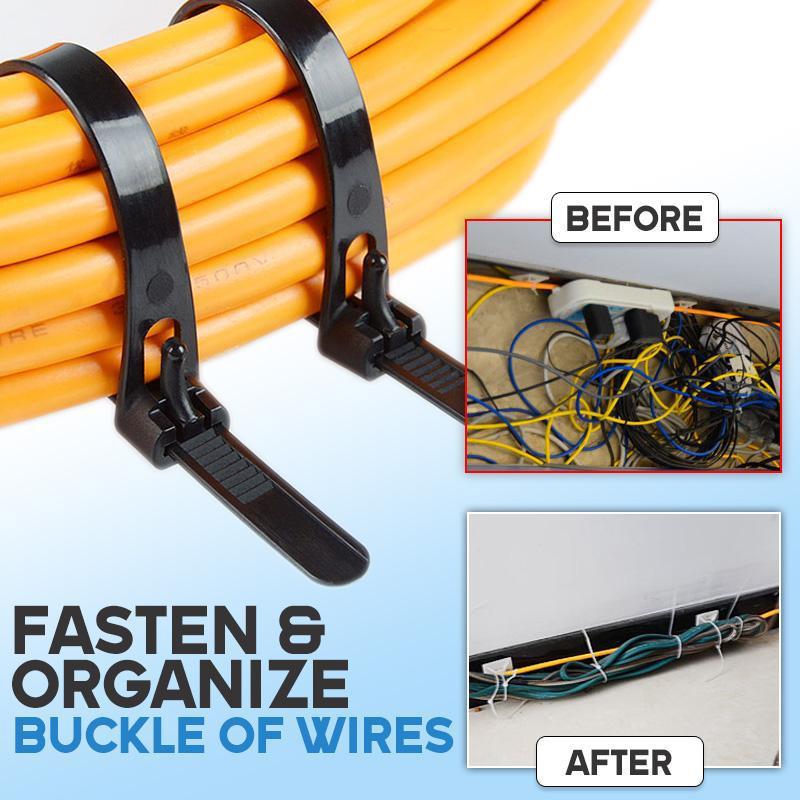 Close-up of vibrant multi-color reusable cable ties, ideal for organization