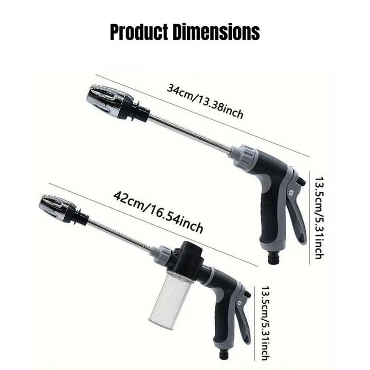 Multi-function power washer acting as a car washer, garden spray, and essential outdoor cleaning tool.