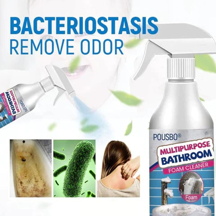 Odor eliminating foam cleaner being applied to a fabric surface, fresh and clean result