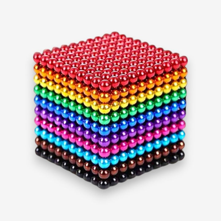 Multicolor magnetic balls building set. Vibrant magnets for creative construction & educational play.
