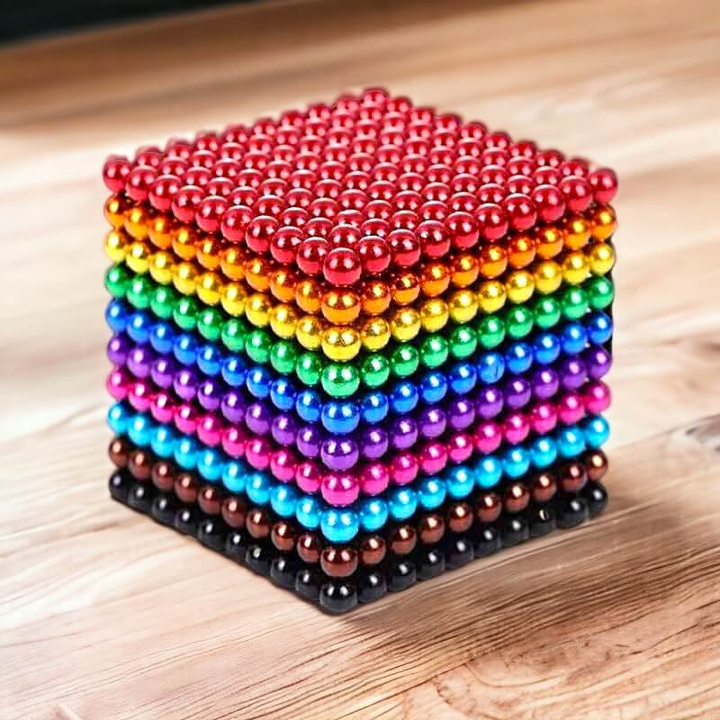 Colorful magnetic fidget balls, a stress relief desk toy and creative brain teaser for adults & kids.