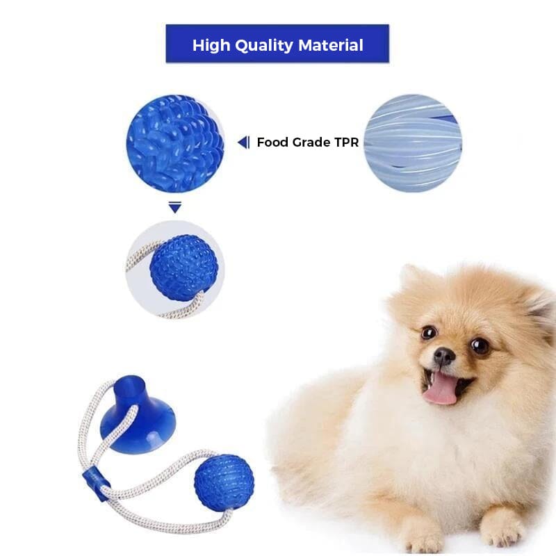 Interactive dog dental chew toy, tough TPR material, cleans teeth and gums for pets