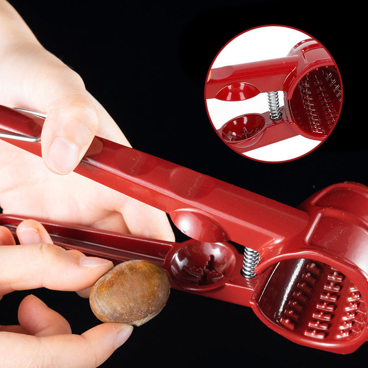 Premium aluminum nutcracker, a versatile kitchen gadget for cracking nuts with ease. Simple manual use.