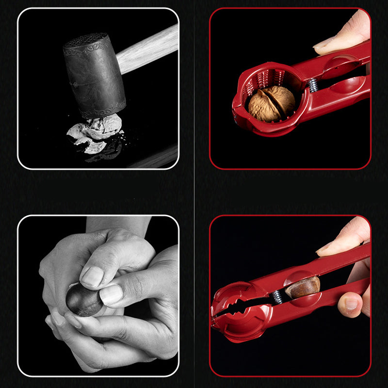 Heavy-duty aluminum nutcracker, a reliable gadget for opening hard-shelled nuts. Essential kitchen accessory.