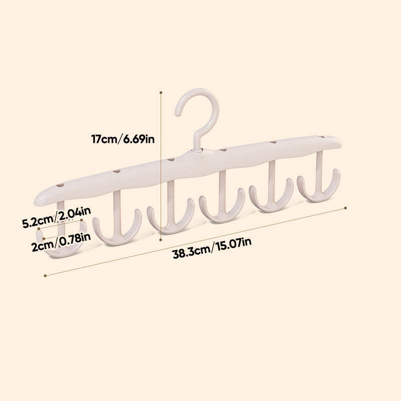 Modern plastic clothes hanger featuring a rotating hook for tidy closet and wardrobe management