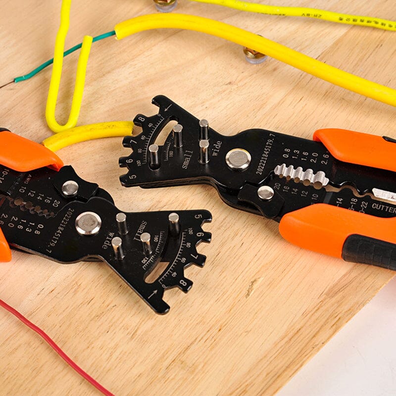 Ergonomic wire crimping tool, a versatile handtool for electricians and mechanics.