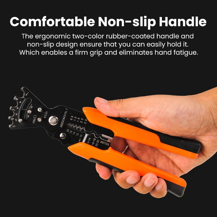 Compact wire stripping pliers with comfortable grip, essential for any DIY enthusiast's toolkit.