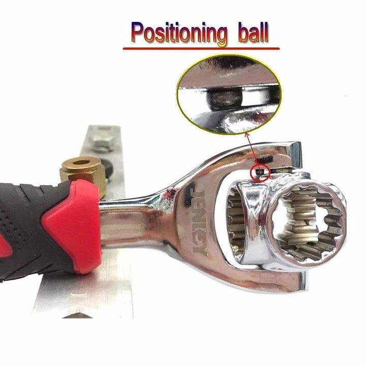 Mechanic's multipurpose 48-in-1 socket wrench for efficient bolt fastening and removal