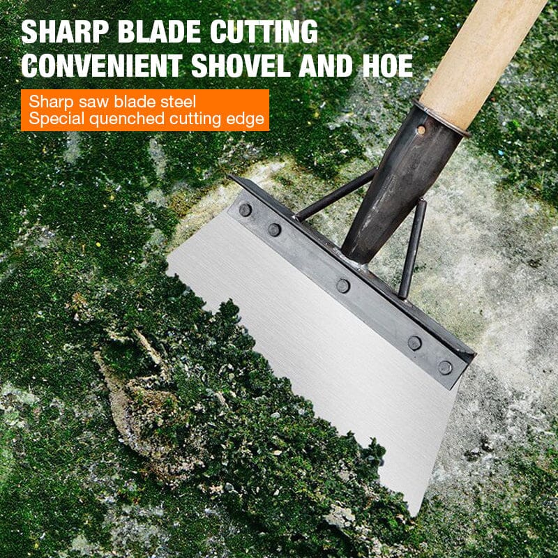 Ergonomic handle of the multipurpose steel scraper shovel, suitable for outdoor tasks