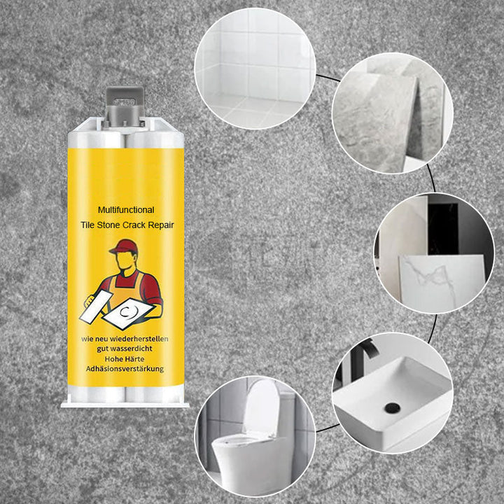 Tile & Stone Repair Kit with all tools for seamless crack and surface damage restoration in homes