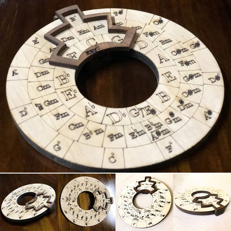 Musician's Wooden Melody & Chord Tool, a handcrafted aid for music theory and composition.