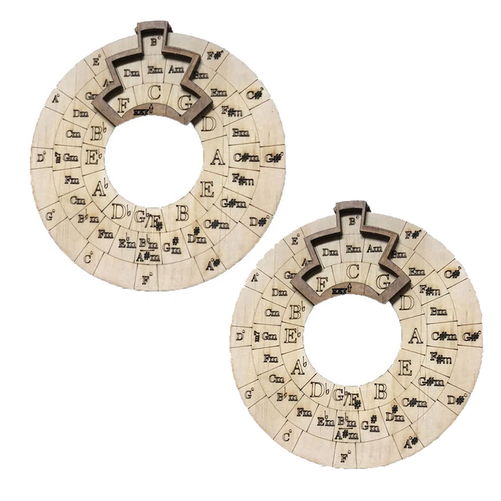 Detailed engraving on the Wooden Melody & Chord Tool, enhancing music comprehension.