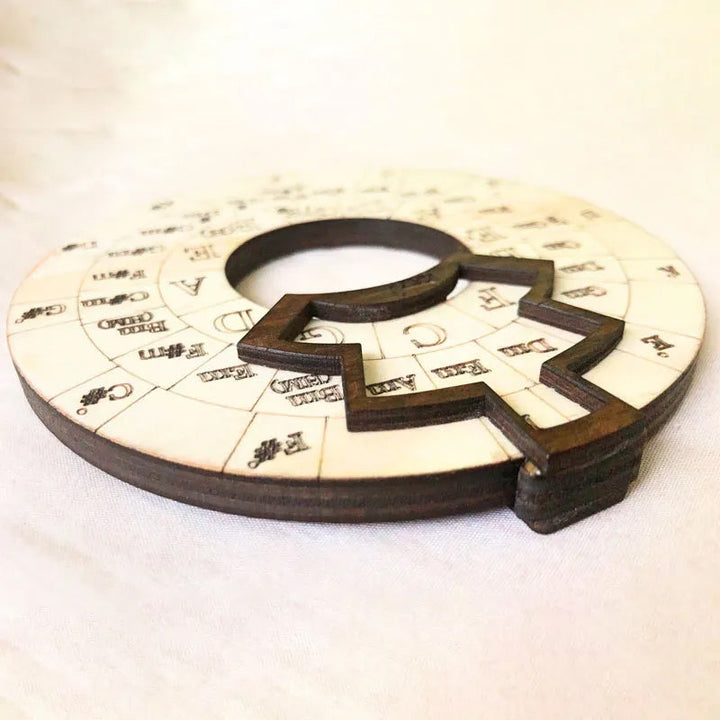 Side view of the Wooden Melody & Chord Tool, highlighting its smooth, polished finish.