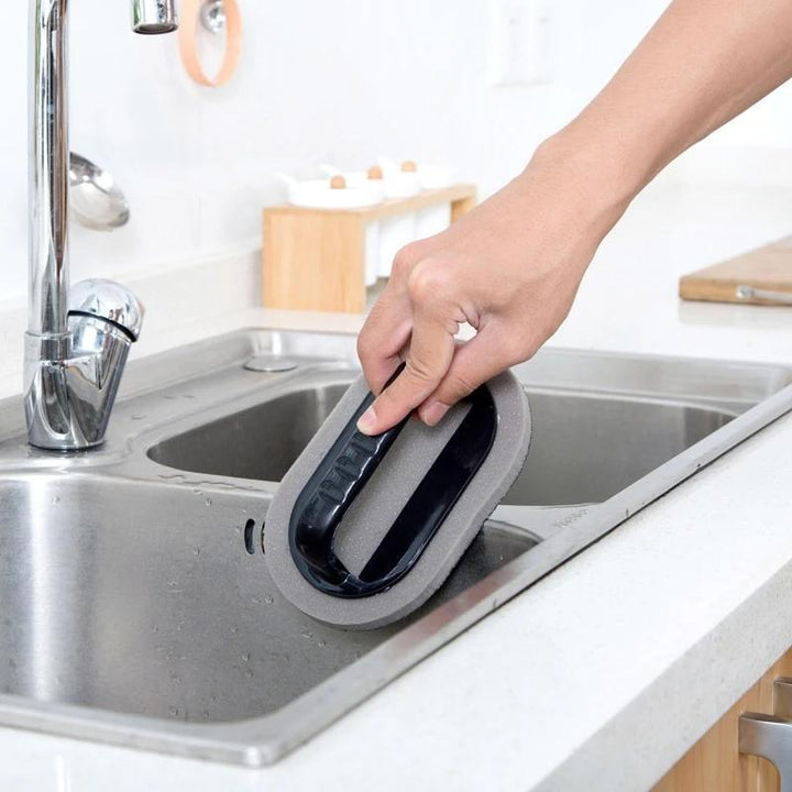 Kitchen stain remover: powerful nano ceram scrubber with comfortable handle