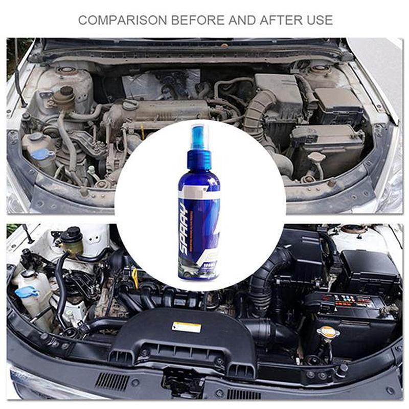 Automotive anti-scratch nano ceramic coating bottle with a car in the background