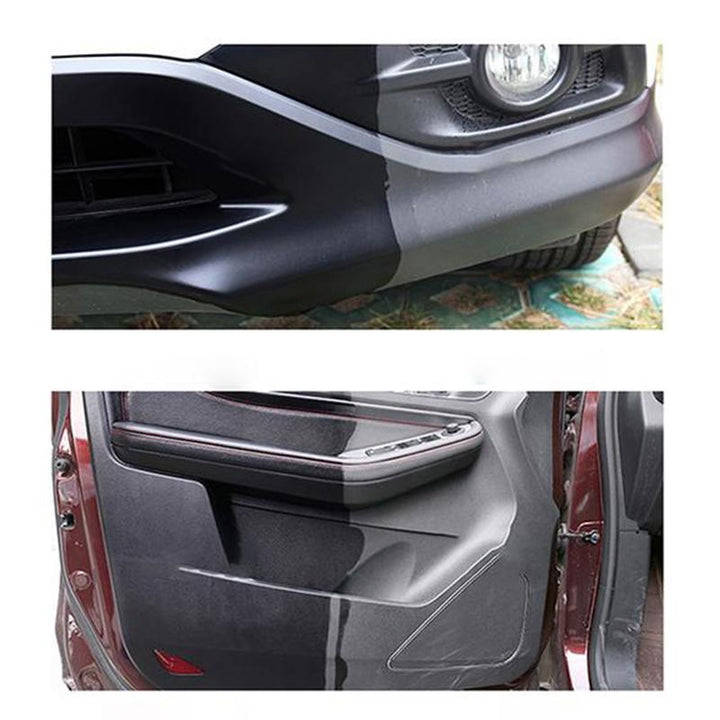 Close-up of a car's paint protected by a high-gloss ceramic nano coating