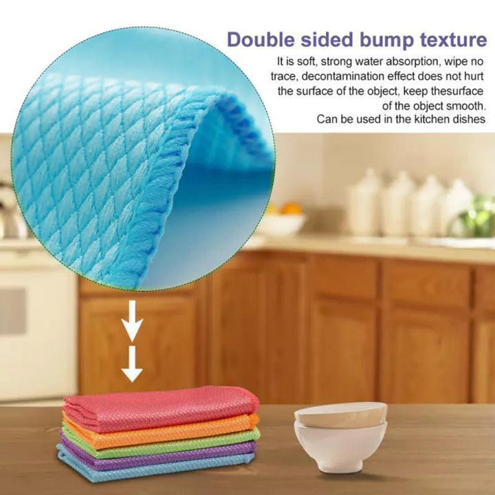 Heavy-duty streak-free cleaning cloths for all home cleaning tasks, 5 pieces