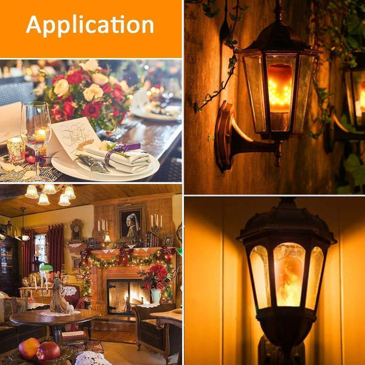 Flickering E27 LED flame bulb with gravity sensor, perfect for creating a cozy home ambiance
