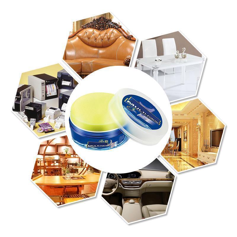 Bottle of natural multi-surface cleaner & polisher, lemon scent, for various cleaning tasks