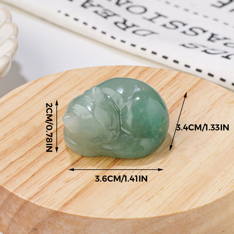 Unisex stone cat sculpture, sleeping pose, natural material, spiritual home accent, desk decoration